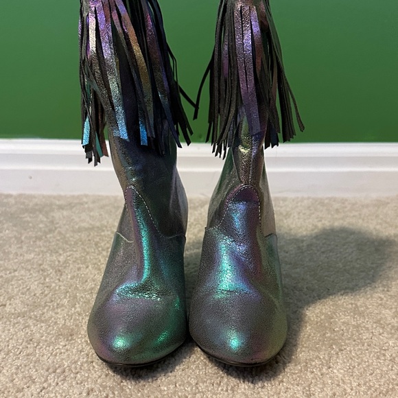 Shimmering Fringe Heeled Boots - Picture 5 of 8